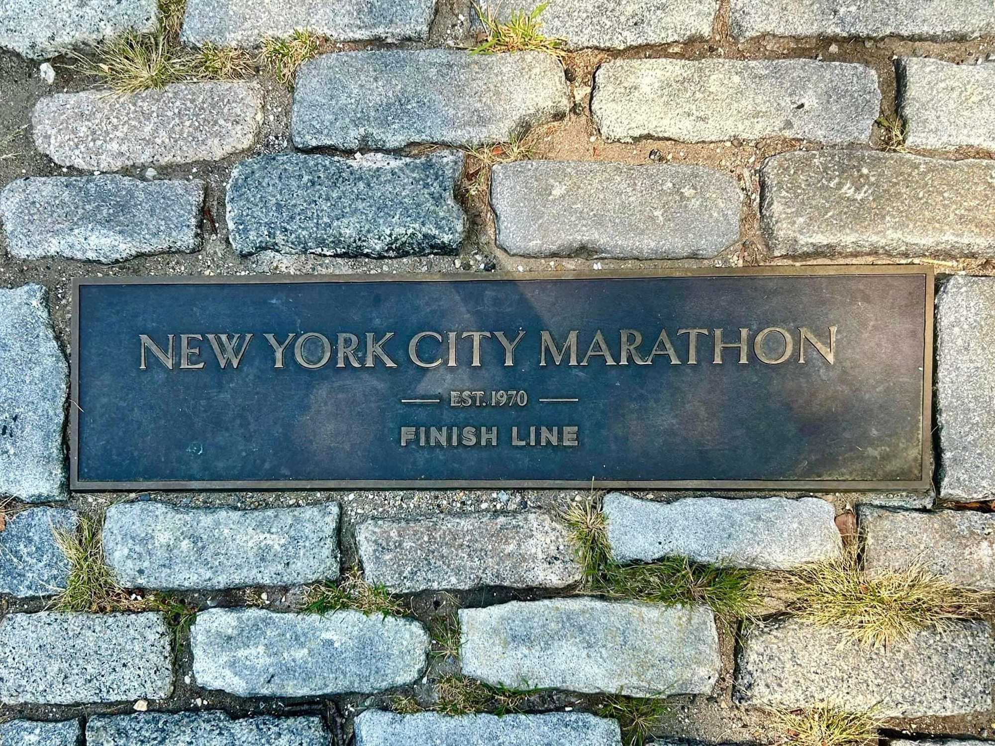 The finish line plaque, New York City Marathon