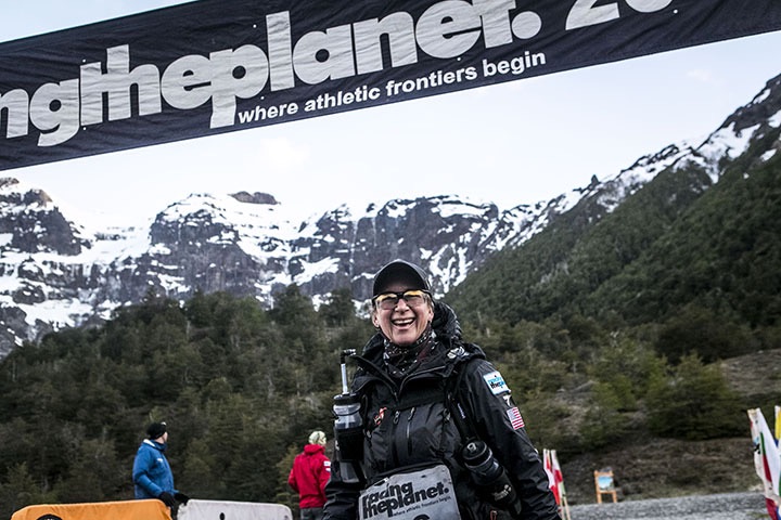 Iris at the Patagonia finish line, 2017