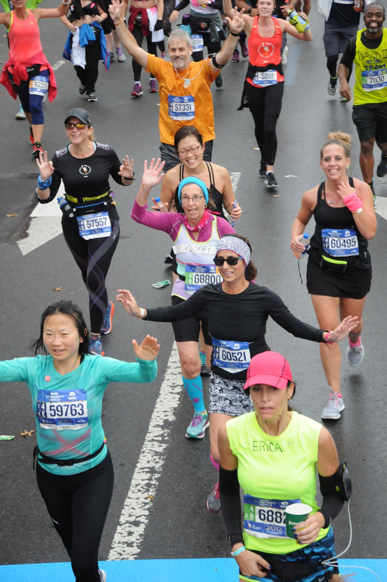 Enjoying the ride at the New York City Marathon, 2017